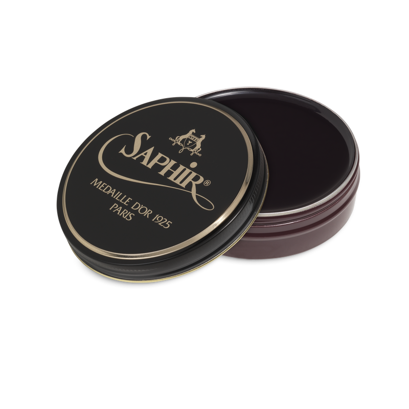 08 Burgundy - Saphir Medaille D'or Pate-De-Luxe Beeswax Shoe Polish 100ml - The Shoe Snob