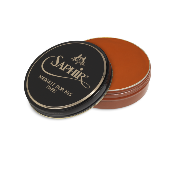 10 Cognac - Saphir Medaille D'or Pate-De-Luxe Beeswax Shoe Polish 100ml - The Shoe Snob Store