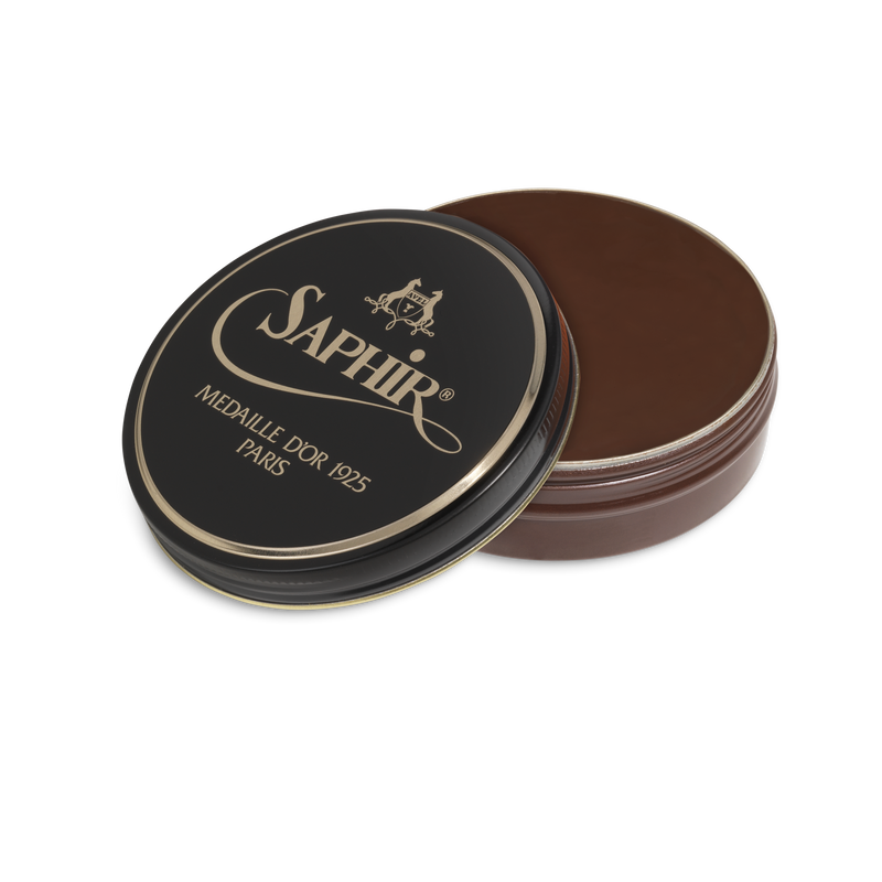 37 Medium Brown - Saphir Medaille D'or Pate-De-Luxe Beeswax Shoe Polish 100ml - The Shoe Snob